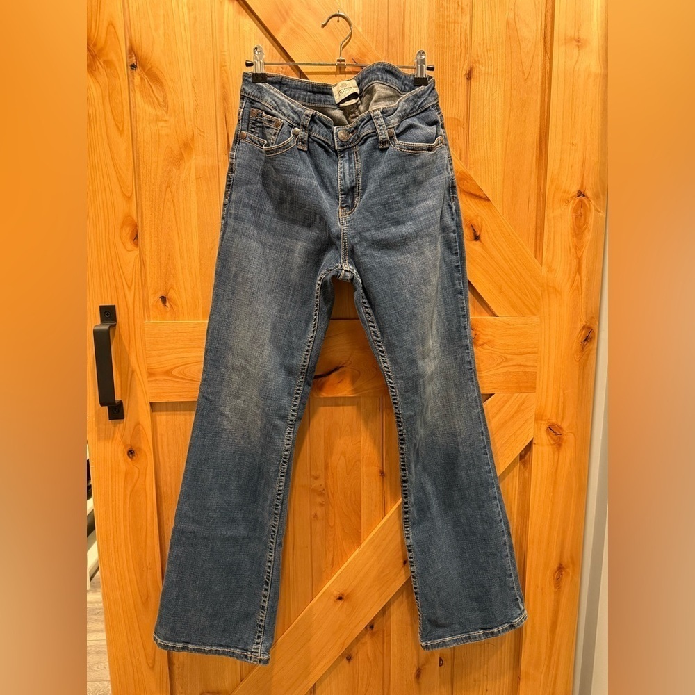 Shyannne Jeans Women's 34w 32L Blue Medium Wash Boot Cut Jeans Great Condition